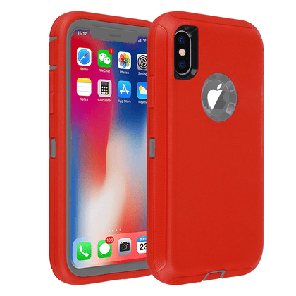 iPhone XR Case  (Belt Clip fit Otterbox Defender) Heavy Duty Rugged Multi Layer Hybrid Protective Shockproof Cover with Belt Clip [Compatible for Apple iphone XR] 6.1 inch (Red & Gray) - Place Wireless