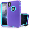 iPhone XR Case  (Belt Clip fit Otterbox Defender) Heavy Duty Rugged Multi Layer Hybrid Protective Shockproof Coverh Belt Clip [Compatible for Apple iphone XR] 6.1 inch (PURPLE & TEAL)