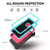 iPhone XR Case  (Belt Clip fit Otterbox Defender) Heavy Duty Rugged Multi Layer Hybrid Protective Shockproof Coverh Belt Clip [Compatible for Apple iphone XR] 6.1 inch (PINK & TEAL)