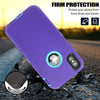 iPhone XR Case  (Belt Clip fit Otterbox Defender) Heavy Duty Rugged Multi Layer Hybrid Protective Shockproof Coverh Belt Clip [Compatible for Apple iphone XR] 6.1 inch (PURPLE & TEAL)