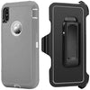 iPhone Xs Max Case (Belt Clip fit Otterbox Defender) Heavy Duty Rugged Multi Layer Hybrid Protective Shockproof Cover with Belt Clip [Compatible for Apple iphone Xs Max] 6.5 inch (GRAY & WHITE)