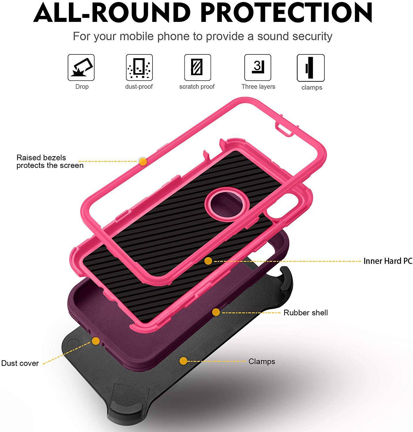 For iphone 11 Case Cover w/Screen & Holster (Clip fit Otterbox Defender)
