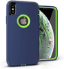 iPhone Xs Max Case (Belt Clip fit Otterbox Defender) Heavy Duty Rugged Multi Layer Hybrid Protective Shockproof Cover with Belt Clip [Compatible for Apple iphone Xs Max] 6.5 inch (BLUE & GREEN)