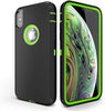 iPhone Xs Max Case (Belt Clip fit Otterbox Defender) Heavy Duty Rugged Multi Layer Hybrid Protective Shockproof Cover with Belt Clip [Compatible for Apple iphone Xs Max] 6.5 inch (BLACK & GREEN)