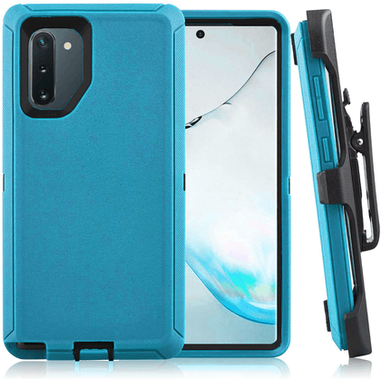 SAMSUNG GALAXY NOTE 10+ Case (Belt Clip fit Otterbox Defender) Heavy Duty Rugged Multi Layer Hybrid Protective Shockproof Cover with Belt Clip [Compatible for SAMSUNG GALAXY NOTE 10+] 6.8 inch (PETAL PUSHER PALE & BLACK) - Place Wireless