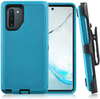 SAMSUNG GALAXY NOTE 10+ Case (Belt Clip fit Otterbox Defender) Heavy Duty Rugged Multi Layer Hybrid Protective Shockproof Cover with Belt Clip [Compatible for SAMSUNG GALAXY NOTE 10+] 6.8 inch (PETAL PUSHER PALE & BLACK)