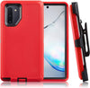 SAMSUNG GALAXY NOTE 10+ Case (Belt Clip fit Otterbox Defender) Heavy Duty Rugged Multi Layer Hybrid Protective Shockproof Cover with Belt Clip [Compatible for SAMSUNG GALAXY NOTE 10+] 6.8 inch (RED & BLACK)