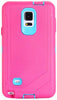 SAMSUNG GALAXY NOTE 4 CASE(Belt Clip fit Otterbox Defender) Heavy Duty Protective Shockproof cover and touch screen protector with Belt Clip [Compatible for SAMSUNG GALAXY NOTE 4] 5.7 inch (PINK & TEAL)