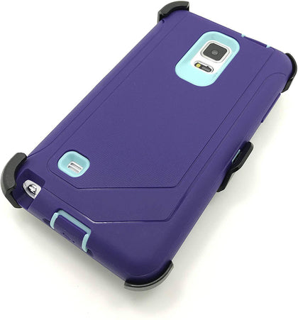 SAMSUNG GALAXY NOTE 4 CASE(Belt Clip fit Otterbox Defender) Heavy Duty Protective Shockproof cover and touch screen protector with Belt Clip [Compatible for SAMSUNG GALAXY NOTE 4] 5.7 inch (PURPLE & TEAL) - Place Wireless
