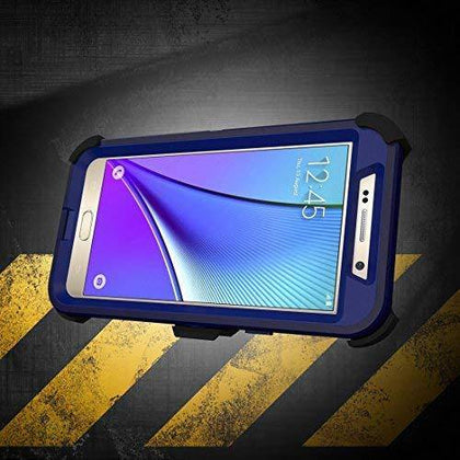 SAMSUNG GALAXY NOTE 5 CASE(Belt Clip fit Otterbox Defender) Heavy Duty Protective Shockproof cover and touch screen protector with Belt Clip [Compatible for SAMSUNG GALAXY NOTE 5] 5.7 inch(NAVY BLUE) - Place Wireless