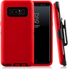 SAMSUNG GALAXY NOTE 8 Case (Belt Clip fit Otterbox Defender) Heavy Duty Rugged Multi Layer Hybrid Protective Shockproof Cover with Belt Clip [Compatible for SAMSUNG GALAXY NOTE 8] 6.3 inch (RED & BLACK)