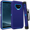 SAMSUNG GALAXY NOTE 9 Case (Belt Clip fit Otterbox Defender) Heavy Duty Rugged Multi Layer Hybrid Protective Shockproof Cover with Belt Clip [Compatible for SAMSUNG GALAXY NOTE 9] 6.4 inch (NAVY BLUE & BLUE)