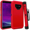 SAMSUNG GALAXY NOTE 9 Case (Belt Clip fit Otterbox Defender) Heavy Duty Rugged Multi Layer Hybrid Protective Shockproof Cover with Belt Clip [Compatible for SAMSUNG GALAXY NOTE 9] 6.4 inch (RED & BLACK)