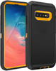 SAMSUNG Galaxy S10 Case (Belt Clip fit Otterbox Defender) Heavy Duty Rugged Multi Layer Hybrid Protective Shockproof Cover with Belt Clip [Compatible for SAMSUNG GALAXY S10] 6.1 inch (BLACK & ORANGE)