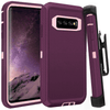 SAMSUNG Galaxy S10+ Case (Belt Clip fit Otterbox Defender) Heavy Duty Rugged Multi Layer Hybrid Protective Shockproof Cover with Belt Clip [Compatible for SAMSUNG GALAXY S10+] 6.4 inch (BURGUNDY & PINK)