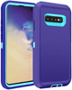 SAMSUNG Galaxy S10 Case (Belt Clip fit Otterbox Defender) Heavy Duty Rugged Multi Layer Hybrid Protective Shockproof Cover with Belt Clip [Compatible for SAMSUNG GALAXY S10] 6.1 inch (PURPLE & TEAL)