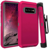 SAMSUNG Galaxy S10+ Case (Belt Clip fit Otterbox Defender) Heavy Duty Rugged Multi Layer Hybrid Protective Shockproof Cover with Belt Clip [Compatible for SAMSUNG GALAXY S10+] 6.4 inch (PINK & GRAY)