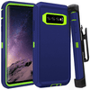 SAMSUNG Galaxy S10 Case (Belt Clip fit Otterbox Defender) Heavy Duty Rugged Multi Layer Hybrid Protective Shockproof Cover with Belt Clip [Compatible for SAMSUNG GALAXY S10] 6.1 inch (BLUE & GREEN)