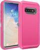 SAMSUNG Galaxy S10 Case (Belt Clip fit Otterbox Defender) Heavy Duty Rugged Multi Layer Hybrid Protective Shockproof Cover with Belt Clip [Compatible for SAMSUNG GALAXY S10] 6.1 inch (PINK & GRAY)