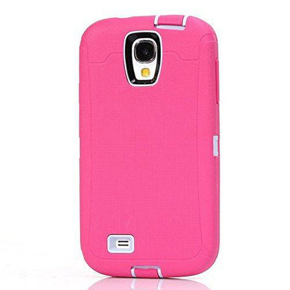 SAMSUNG GALAXY S4 CASE(Belt Clip fit Otterbox Defender) Heavy Duty Protective Shockproof cover and touch screen protector with Belt Clip [Compatible for SAMSUNG GALAXY S4] 5.0 inch (PINK & WHITE) - Place Wireless