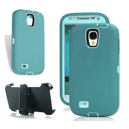 SAMSUNG GALAXY S4 CASE(Belt Clip fit Otterbox Defender) Heavy Duty Protective Shockproof cover and touch screen protector with Belt Clip [Compatible for SAMSUNG GALAXY S4] 5.0 inch (AQUA MINT) - Place Wireless