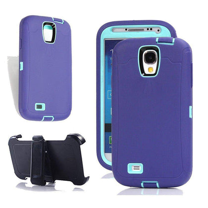 SAMSUNG GALAXY S4 CASE(Belt Clip fit Otterbox Defender) Heavy Duty Protective Shockproof cover and touch screen protector with Belt Clip [Compatible for SAMSUNG GALAXY S4] 5.0 inch (PURPLE & TEAL) - Place Wireless
