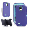 SAMSUNG GALAXY S4 CASE(Belt Clip fit Otterbox Defender) Heavy Duty Protective Shockproof cover and touch screen protector with Belt Clip [Compatible for SAMSUNG GALAXY S4] 5.0 inch (PURPLE & TEAL)