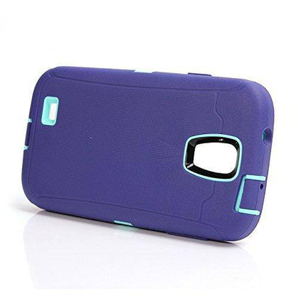 SAMSUNG GALAXY S4 CASE(Belt Clip fit Otterbox Defender) Heavy Duty Protective Shockproof cover and touch screen protector with Belt Clip [Compatible for SAMSUNG GALAXY S4] 5.0 inch (PURPLE & TEAL) - Place Wireless