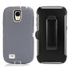 SAMSUNG GALAXY S4 CASE(Belt Clip fit Otterbox Defender) Heavy Duty Protective Shockproof cover and touch screen protector with Belt Clip [Compatible for SAMSUNG GALAXY S4] 5.0 inch (GRAY & WHITE)