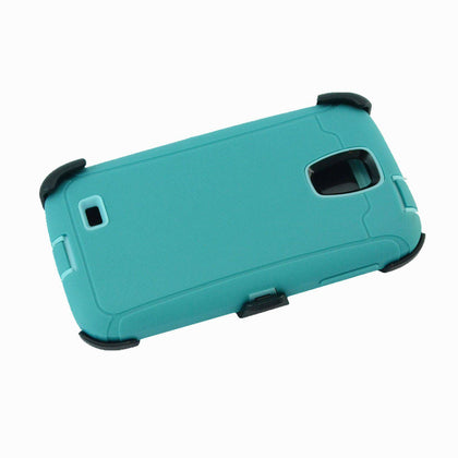 SAMSUNG GALAXY S4 CASE(Belt Clip fit Otterbox Defender) Heavy Duty Protective Shockproof cover and touch screen protector with Belt Clip [Compatible for SAMSUNG GALAXY S4] 5.0 inch (AQUA MINT) - Place Wireless