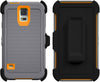 SAMSUNG GALAXY S5 CASE(Belt Clip fit Otterbox Defender) Heavy Duty Protective Shockproof cover and touch screen protector with Belt Clip [Compatible for SAMSUNG GALAXY S5] 5.1 inch (GRAY & ORANGE)