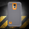 SAMSUNG GALAXY S5 CASE(Belt Clip fit Otterbox Defender) Heavy Duty Protective Shockproof cover and touch screen protector with Belt Clip [Compatible for SAMSUNG GALAXY S5] 5.1 inch (GRAY & ORANGE)