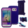 SAMSUNG GALAXY S6 CASE(Belt Clip fit Otterbox Defender) Heavy Duty Protective Shockproof cover and touch screen protector with Belt Clip [Compatible for SAMSUNG GALAXY S6] 5.1 inch(PURPLE & PURPLE)