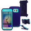 SAMSUNG GALAXY S6 CASE(Belt Clip fit Otterbox Defender) Heavy Duty Protective Shockproof cover and touch screen protector with Belt Clip [Compatible for SAMSUNG GALAXY S6] 5.1 inch(PURPLE & TEAL)
