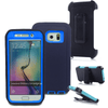 SAMSUNG Galaxy S6 Edge+ Case (Belt Clip fit Otterbox Defender) Heavy Duty Rugged Multi Layer Hybrid Protective Shockproof Cover with Belt Clip [Compatible for SAMSUNG GALAXY S6 Edge+] 5.7 inch (NAVY BLUE & BLUE)