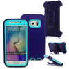 SAMSUNG Galaxy S6 Edge+ Case (Belt Clip fit Otterbox Defender) Heavy Duty Rugged Multi Layer Hybrid Protective Shockproof Cover with Belt Clip [Compatible for SAMSUNG GALAXY S6 Edge+] 5.7 inch (PURPLE & TEAL)