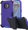 SAMSUNG GALAXY S7 CASE(Belt Clip fit Otterbox Defender) Heavy Duty Protective Shockproof cover and touch screen protector with Belt Clip [Compatible for SAMSUNG GALAXY S7] 5.1 inch(PURPLE & TEAL)