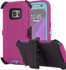 SAMSUNG GALAXY S7 CASE(Belt Clip fit Otterbox Defender) Heavy Duty Protective Shockproof cover and touch screen protector with Belt Clip [Compatible for SAMSUNG GALAXY S7] 5.1 inch(PINK & TEAL)