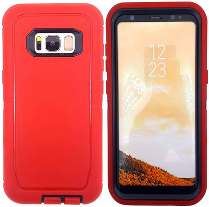 SAMSUNG Galaxy S8+ Case (Belt Clip fit Otterbox Defender) Heavy Duty Rugged Multi Layer Hybrid Protective Shockproof Cover with Belt Clip [Compatible for SAMSUNG GALAXY S8+] 6.2 inch (RED & BLACK) - Place Wireless