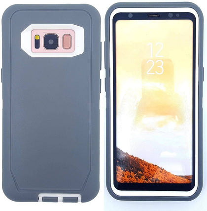 SAMSUNG Galaxy S8+ Case (Belt Clip fit Otterbox Defender) Heavy Duty Rugged Multi Layer Hybrid Protective Shockproof Cover with Belt Clip [Compatible for SAMSUNG GALAXY S8+] 6.2 inch (GRAY & WHITE) - Place Wireless