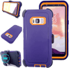 SAMSUNG Galaxy S8 Case (Belt Clip fit Otterbox Defender) Heavy Duty Rugged Multi Layer Hybrid Protective Shockproof Cover with Belt Clip [Compatible for SAMSUNG GALAXY S8] 5.8 inch (PURPLE & ORANGE)