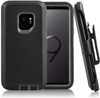 SAMSUNG Galaxy S9+ Case (Belt Clip fit Otterbox Defender) Heavy Duty Rugged Multi Layer Hybrid Protective Shockproof Cover with Belt Clip [Compatible for SAMSUNG GALAXY S9+] 6.2 inch (BLACK & GRAY)