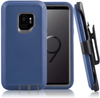 SAMSUNG Galaxy S9+ Case (Belt Clip fit Otterbox Defender) Heavy Duty Rugged Multi Layer Hybrid Protective Shockproof Cover with Belt Clip [Compatible for SAMSUNG GALAXY S9+] 6.2 inch (BLUE & GRAY)