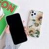 Qokey Compatible with iPhone 12 Pro Max Case 6.7 inch (2020) Marble Case for Girls Women Cute Ultra Thin Shell Pattern Flower Crystal Clear Soft Bumper TPU Silicone Anti-Scratch Phone Cover Green