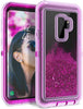 Samsung Galaxy S9 Plus Case Glitter 3D Bling Sparkle Flowing Liquid Quicksand Case Transparent 3 in 1 Shockproof TPU Silicone + PC Protective Defender Cover for Girls Women .