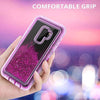 Samsung Galaxy S9 Plus Case Glitter 3D Bling Sparkle Flowing Liquid Quicksand Case Transparent 3 in 1 Shockproof TPU Silicone + PC Protective Defender Cover for Girls Women .