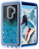 Samsung Galaxy S9 Plus Case Glitter 3D Bling Sparkle Flowing Liquid Quicksand Case Transparent 3 in 1 Shockproof TPU Silicone + PC Protective Defender Cover for Girls Women .