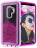 Samsung Galaxy S9 Plus Case Glitter 3D Bling Sparkle Flowing Liquid Quicksand Case Transparent 3 in 1 Shockproof TPU Silicone + PC Protective Defender Cover for Girls Women .