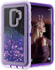 Samsung Galaxy S9 Plus Case Glitter 3D Bling Sparkle Flowing Liquid Quicksand Case Transparent 3 in 1 Shockproof TPU Silicone + PC Protective Defender Cover for Girls Women .