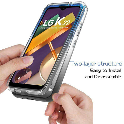 For LG K22/K22+ Plus/K32 Phone Case Clear Full Body Gradient Rugged Hard Cover